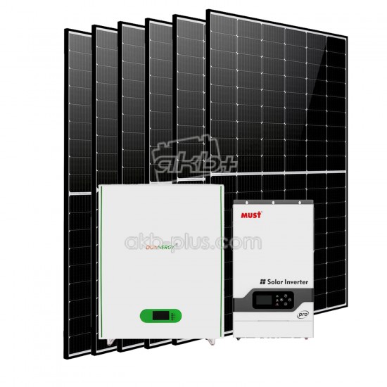 Солнечная электростанция 5,2кВт (MUST 5,2кВт/ Donnergy LFBAT LiFePO4 51,2В 5,12кВт/ 6x DMEGC 450Вт) - купить